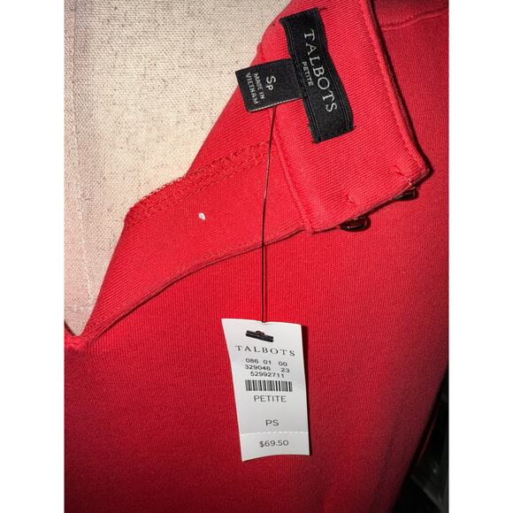 Talbots Keyhole Sheath Midi Dress Coral - Size Small Petite - OB - Picture 5 of 12